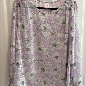 CAbi Lavender Floral Blouse-Size L